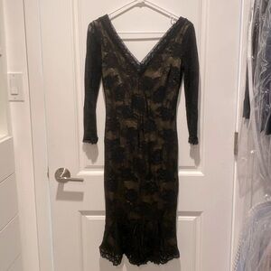 Black Floral Lace Dolce & Gabana Midi Dress